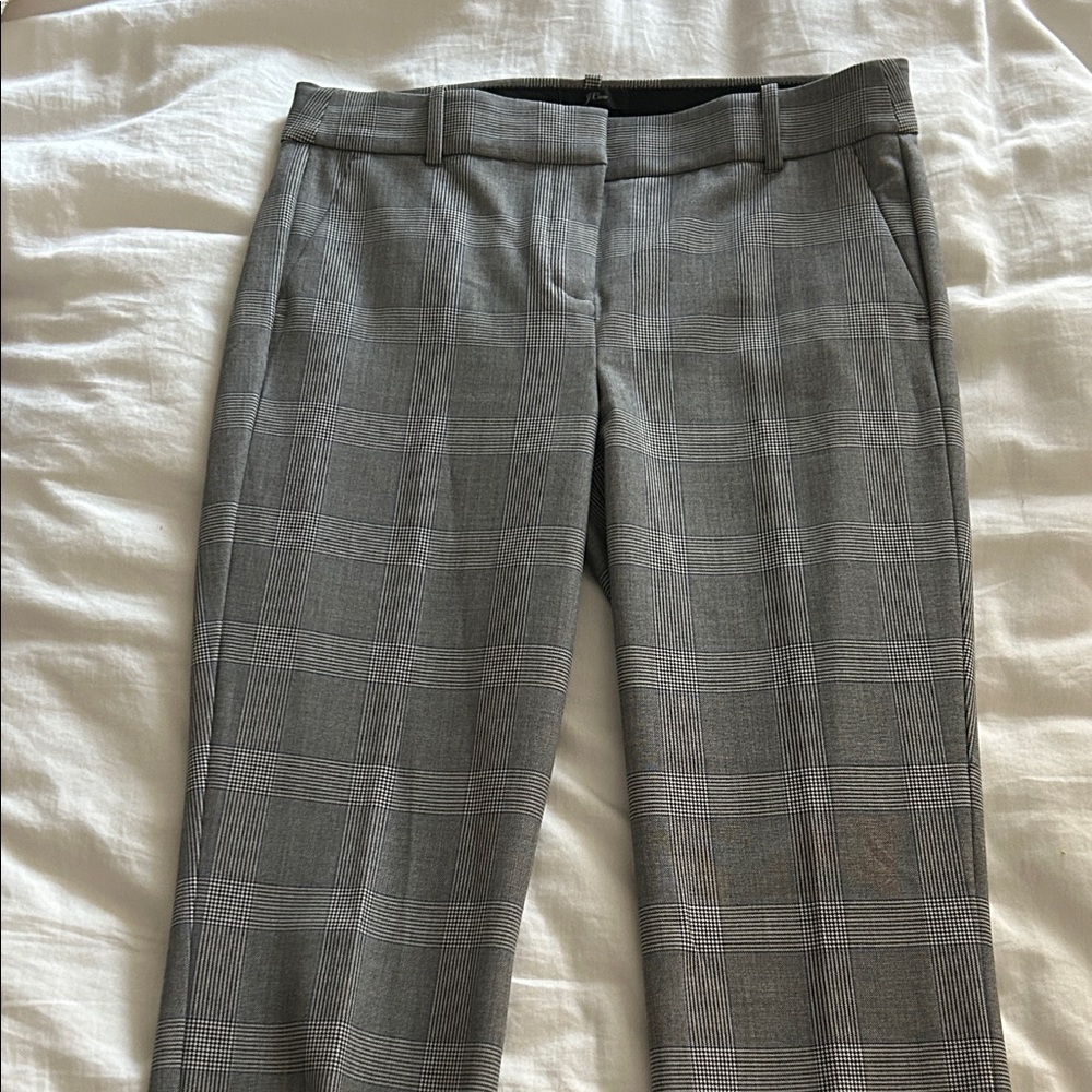 J. Crew Cameron Black and White Plaid Pants- 10 TALL - Picture 11 of 12